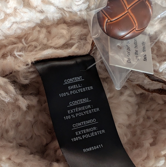 Frye Faux Shearling Shawl Collar Car Coat Size Medium New With Tags ❤️ - Picture 8 of 10